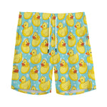 Cute Cartoon Duck Pattern Print Men's Sports Shorts