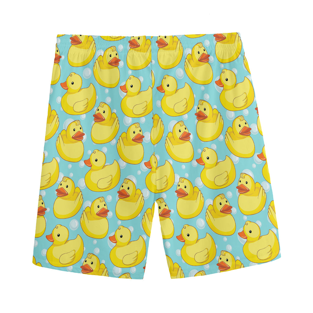 Cute Cartoon Duck Pattern Print Men's Sports Shorts