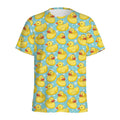 Cute Cartoon Duck Pattern Print Men's Athletic T-Shirt