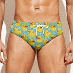 Cute Cartoon Duck Pattern Print Men's Swim Briefs