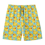 Cute Cartoon Duck Pattern Print Men's Swim Trunks