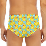 Cute Cartoon Duck Pattern Print Men's Triangle Swim Briefs