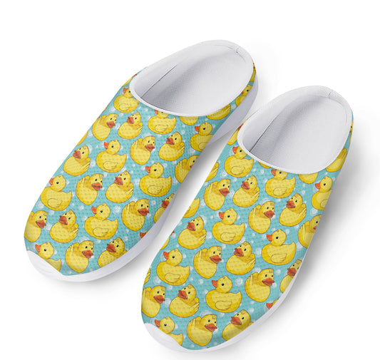 Cute Cartoon Duck Pattern Print Mesh Casual Shoes