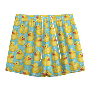 Cute Cartoon Duck Pattern Print Mesh Shorts