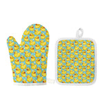 Cute Cartoon Duck Pattern Print Oven Mitt And Pot Holder Set
