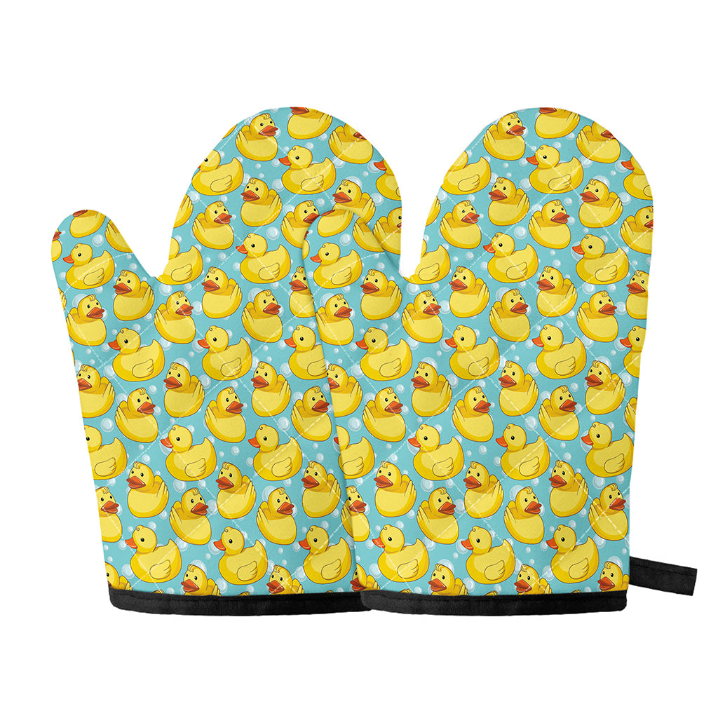 Cute Cartoon Duck Pattern Print Oven Mitts