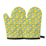Cute Cartoon Duck Pattern Print Oven Mitts