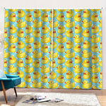 Cute Cartoon Duck Pattern Print Pencil Pleat Curtains