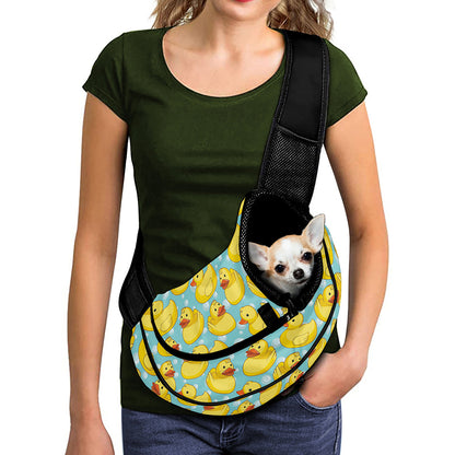 Cute Cartoon Duck Pattern Print Pet Sling Carrier