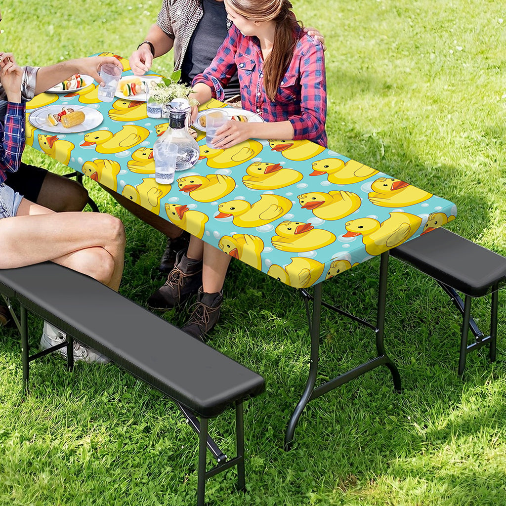 Cute Cartoon Duck Pattern Print Picnic Table Cover