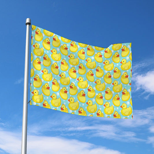 Cute Cartoon Duck Pattern Print Polyester Flag