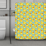 Cute Cartoon Duck Pattern Print Polyester Shower Curtain