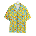 Cute Cartoon Duck Pattern Print Rayon Hawaiian Shirt