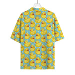 Cute Cartoon Duck Pattern Print Rayon Hawaiian Shirt