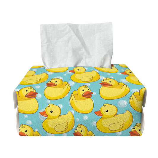 Cute Cartoon Duck Pattern Print Rectangle Tissue Box Cover