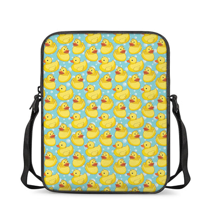 Cute Cartoon Duck Pattern Print Rectangular Crossbody Bag