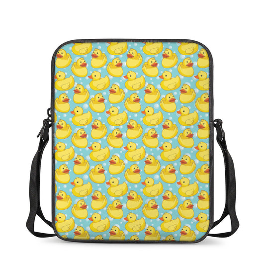 Cute Cartoon Duck Pattern Print Rectangular Crossbody Bag