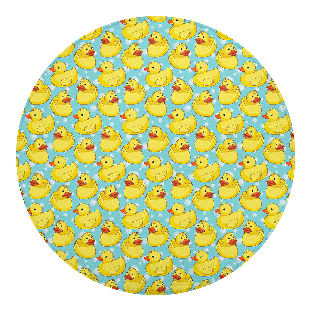 Cute Cartoon Duck Pattern Print Round Blanket