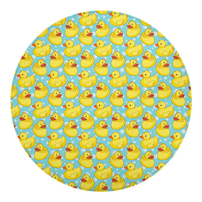 Cute Cartoon Duck Pattern Print Round Blanket