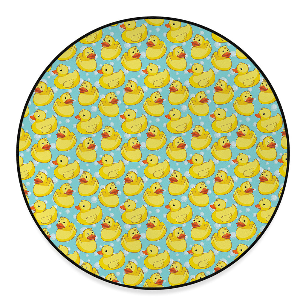 Cute Cartoon Duck Pattern Print Round Floor Mat