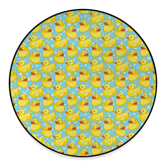 Cute Cartoon Duck Pattern Print Round Floor Mat
