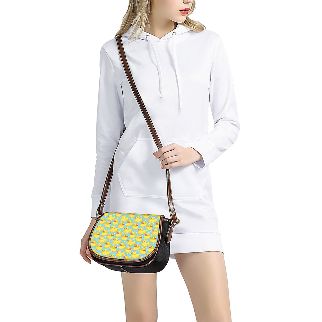 Cute Cartoon Duck Pattern Print Saddle Bag