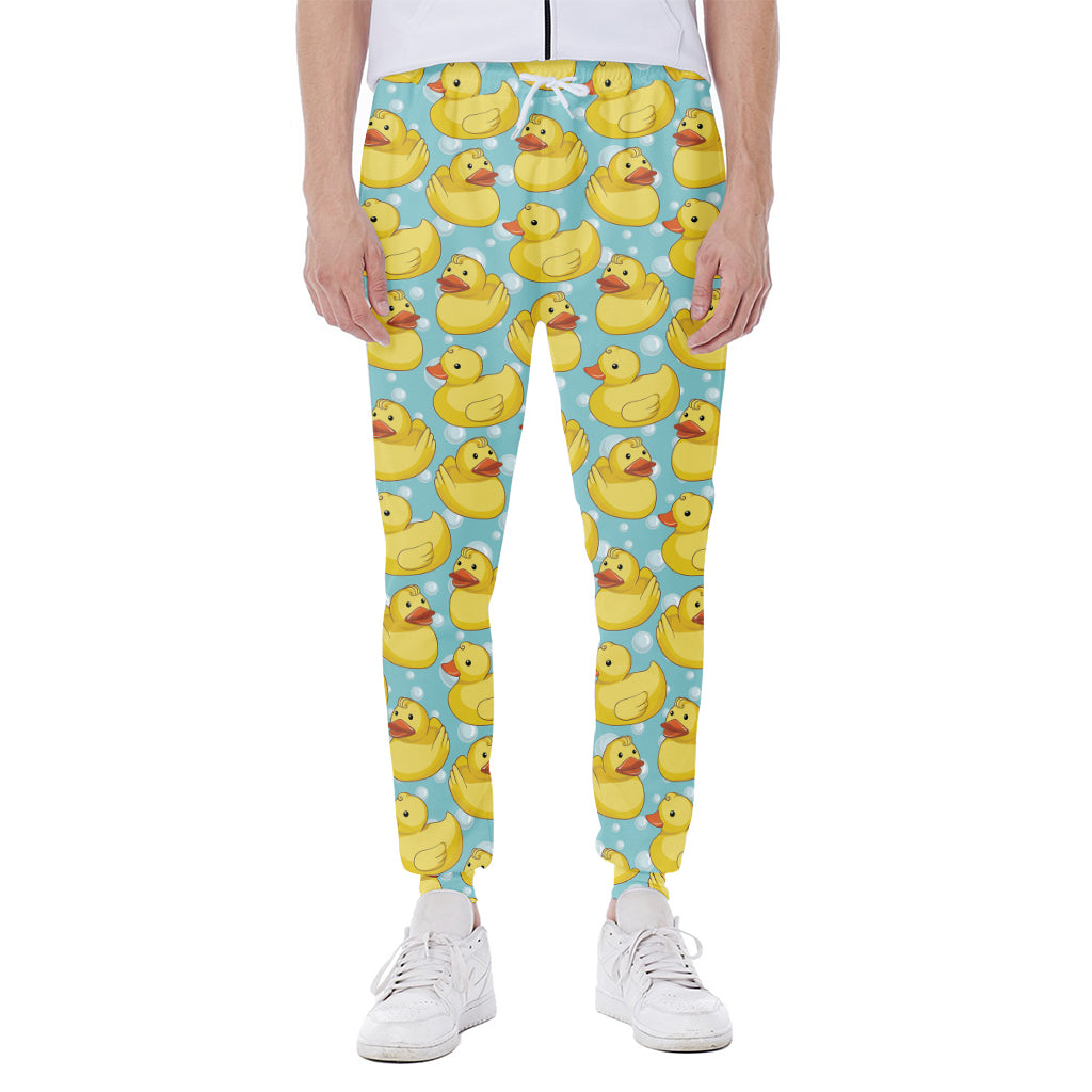 Cute Cartoon Duck Pattern Print Scuba Joggers