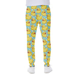 Cute Cartoon Duck Pattern Print Scuba Joggers