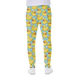 Cute Cartoon Duck Pattern Print Scuba Joggers