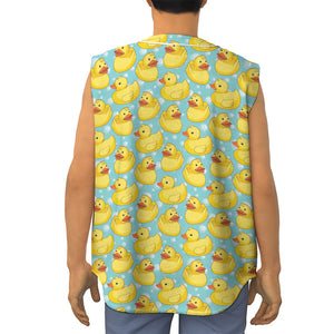 Cute Cartoon Duck Pattern Print Sleeveless Baseball Jersey