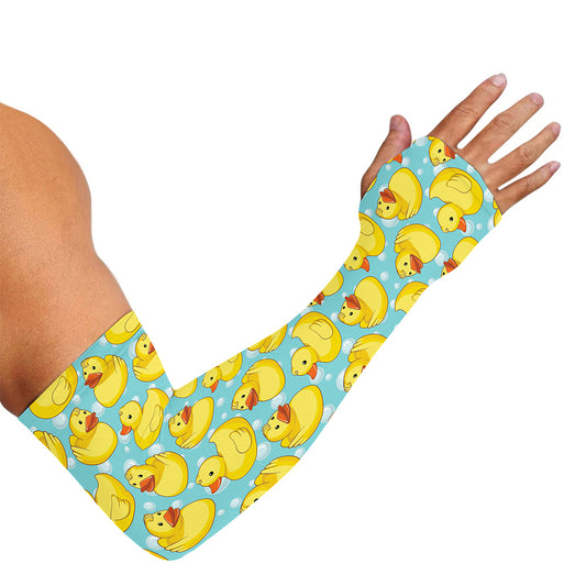 Cute Cartoon Duck Pattern Print Sun Protection Arm Sleeves