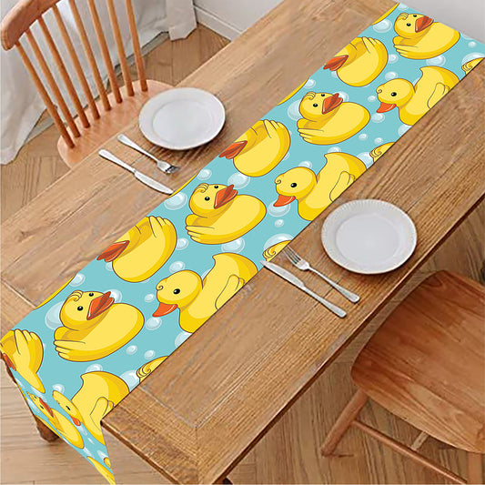 Cute Cartoon Duck Pattern Print Table Runner