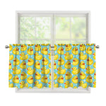 Cute Cartoon Duck Pattern Print Tier Curtains