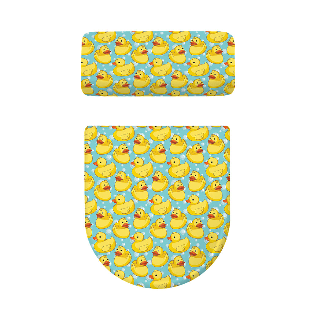 Cute Cartoon Duck Pattern Print Toilet Lid And Tank Cover Set