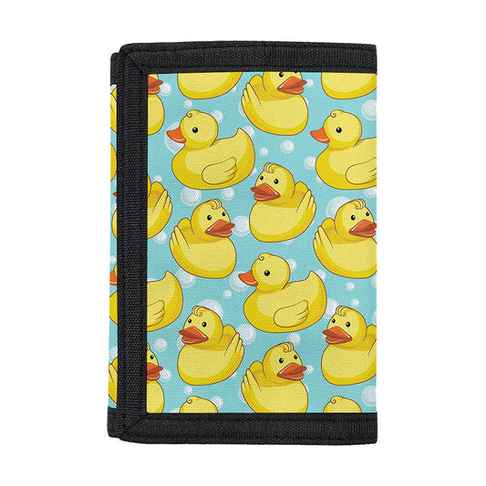 Cute Cartoon Duck Pattern Print Trifold Wallet