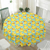 Cute Cartoon Duck Pattern Print Waterproof Round Tablecloth