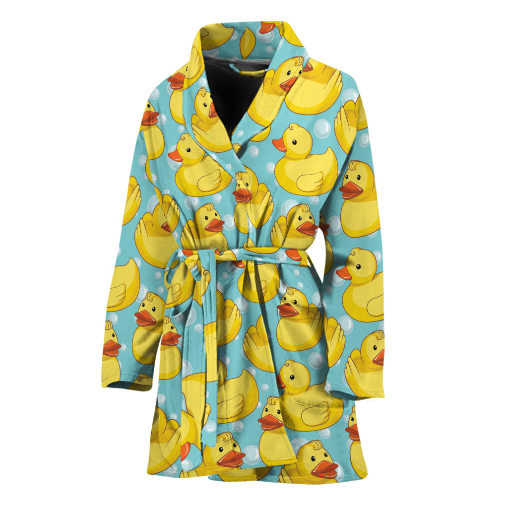 Cute Cartoon Duck Pattern Print Women's Bathrobe