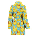 Cute Cartoon Duck Pattern Print Women's Bathrobe