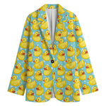 Cute Cartoon Duck Pattern Print Women's Blazer