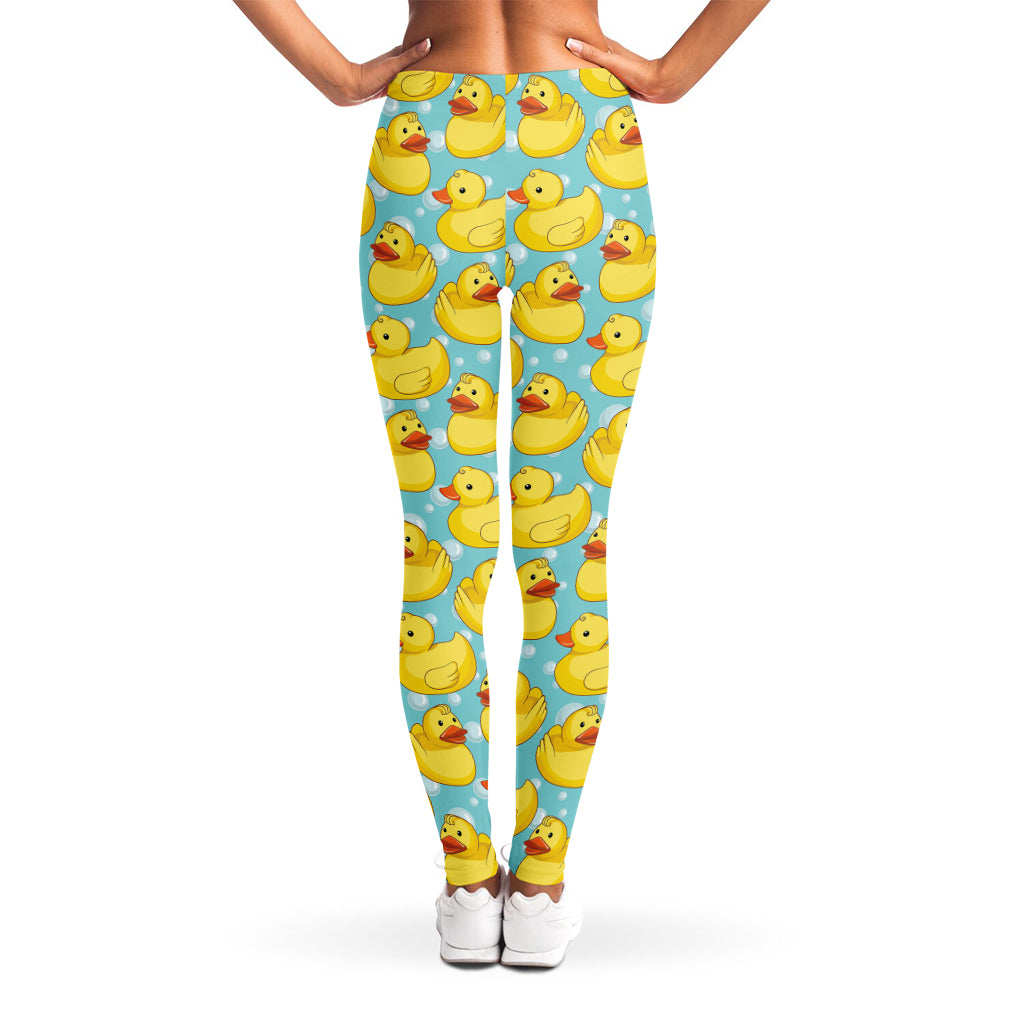 Cute Cartoon Duck Pattern Print Women's Leggings