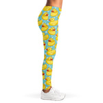 Cute Cartoon Duck Pattern Print Women's Leggings