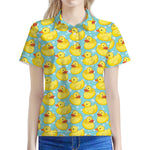 Cute Cartoon Duck Pattern Print Women's Polo Shirt