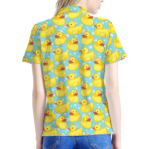 Cute Cartoon Duck Pattern Print Women's Polo Shirt