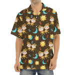 Cute Cartoon Gemini Pattern Print Aloha Shirt