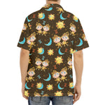 Cute Cartoon Gemini Pattern Print Aloha Shirt
