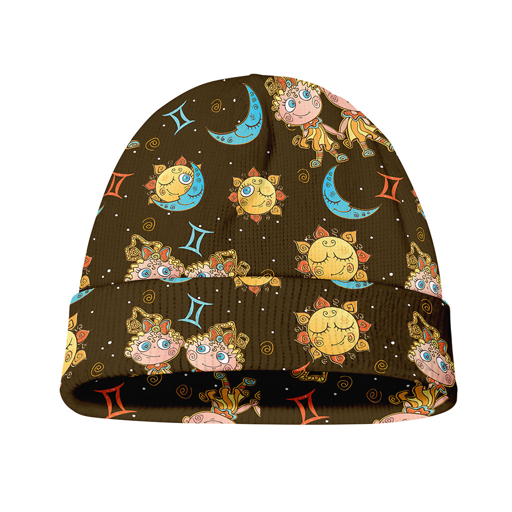 Cute Cartoon Gemini Pattern Print Beanie