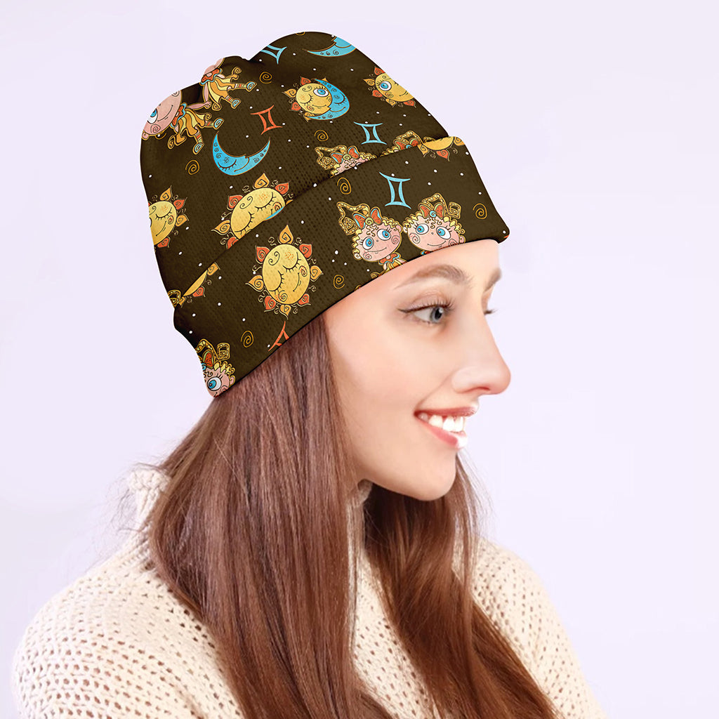 Cute Cartoon Gemini Pattern Print Beanie