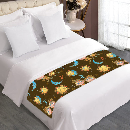 Cute Cartoon Gemini Pattern Print Bed Runner