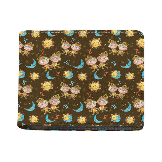 Cute Cartoon Gemini Pattern Print Bifold Wallet