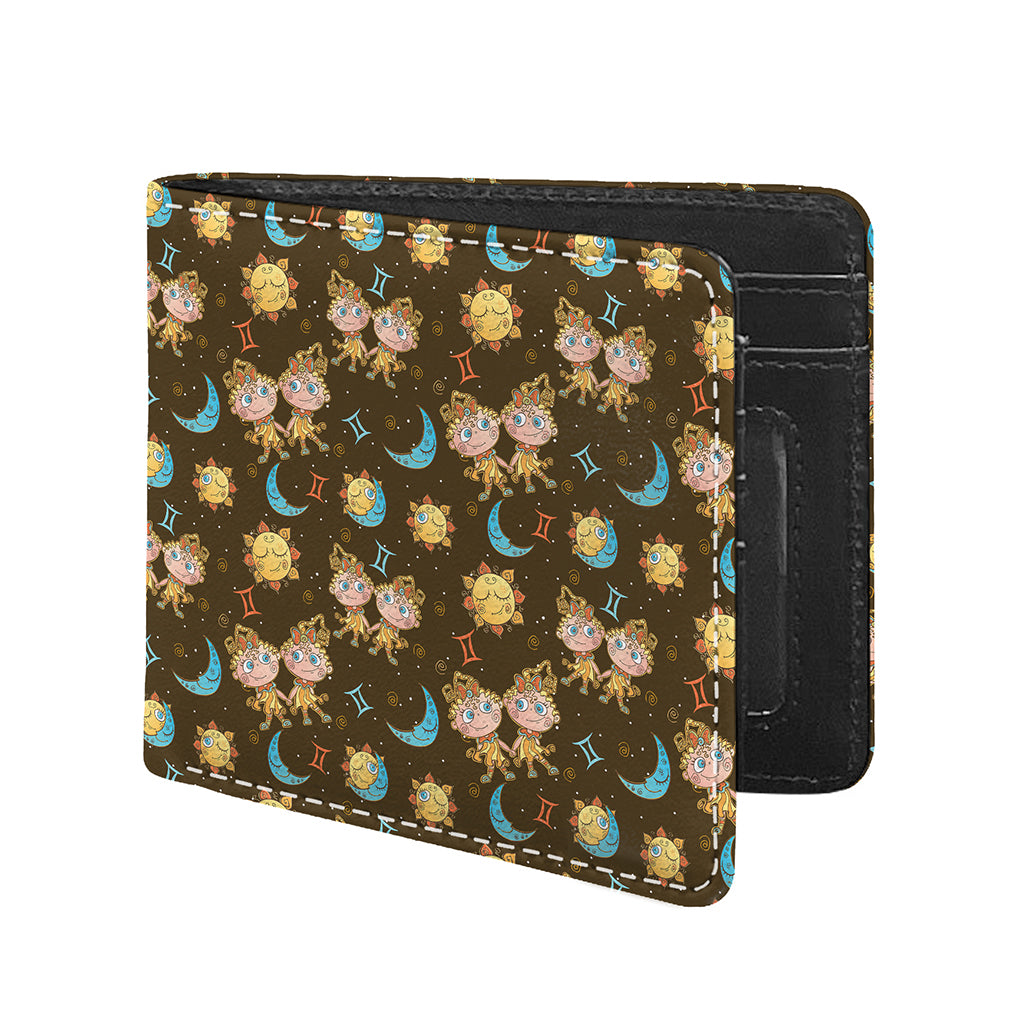Cute Cartoon Gemini Pattern Print Bifold Wallet